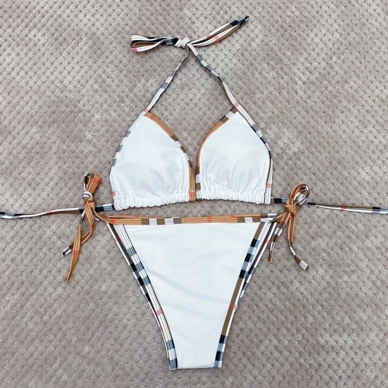 Bikini de diseño de marca de lujo para mujer, de 2 piezas traje de baño, ropa de playa, 2024