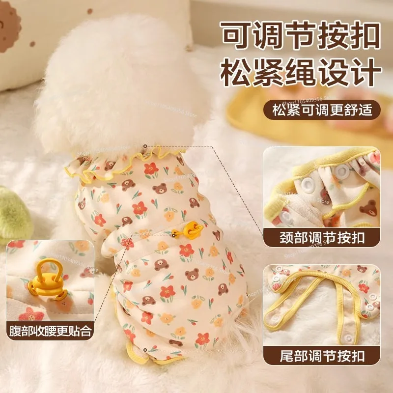 Dog Clothes, Autumn and Winter Bellies, Warm Pet Puppy Pajamas, Winter Clothes