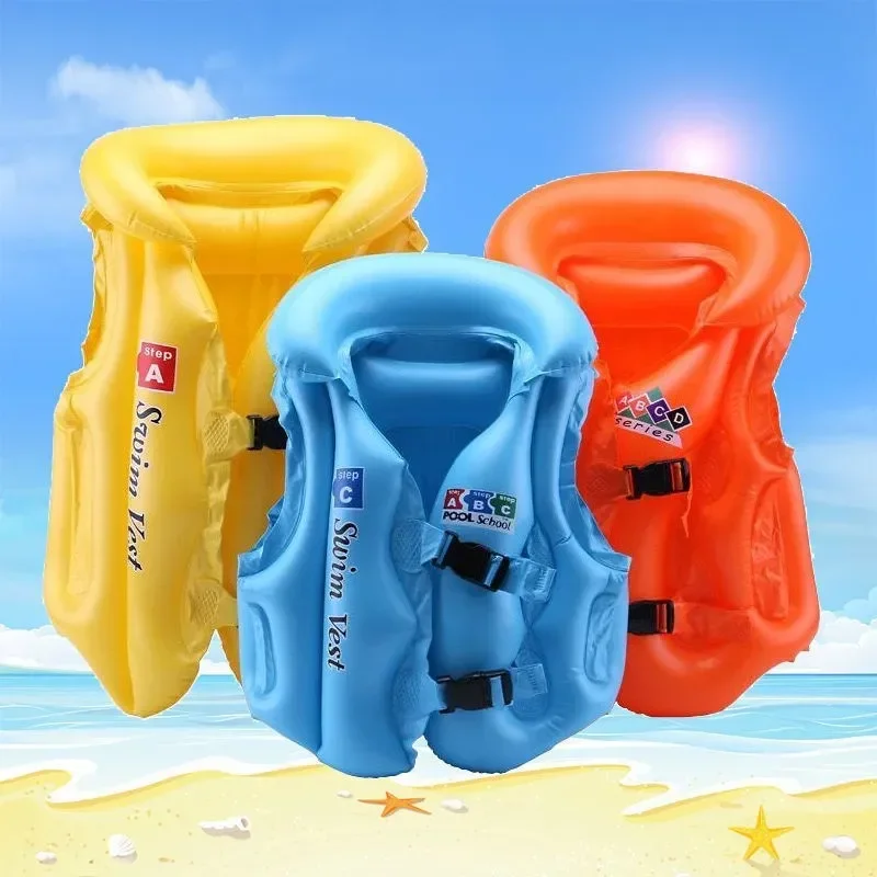 Children Summer Inflatable Swim Ring life Jacket Thickened Buoyancy Swimsuit Children Inflatable Vest Baby Swim Float Ring