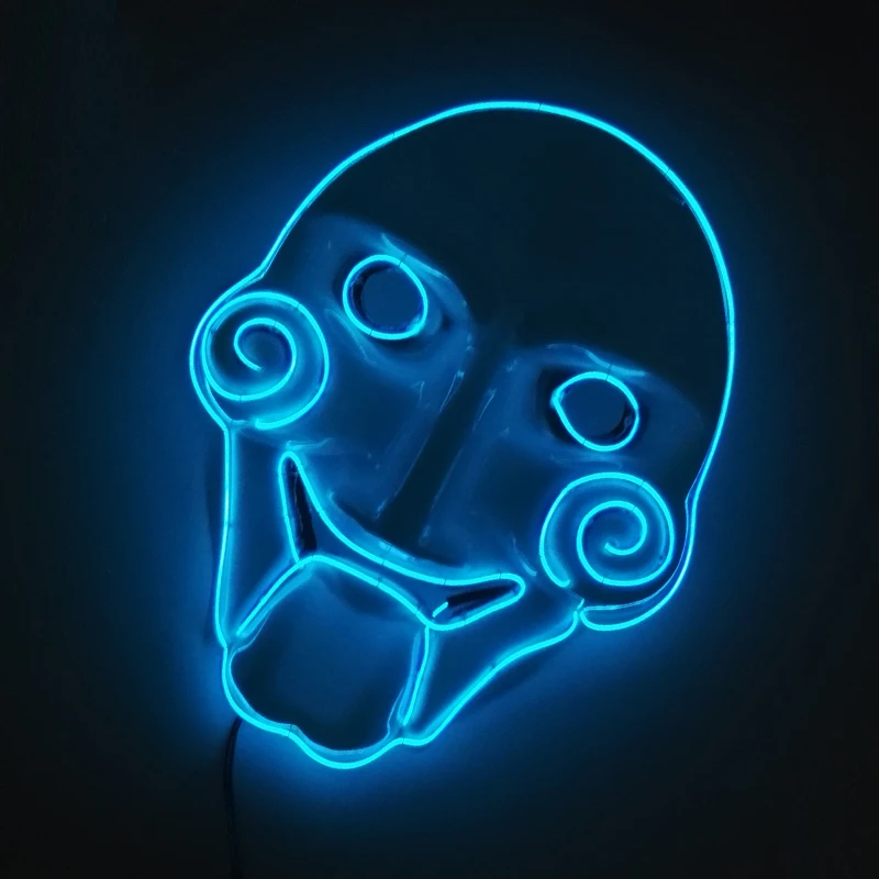 Horror Headgear Full Face Mask Adult Decor Masked Glowing Flashing Night Mask In The Dark
