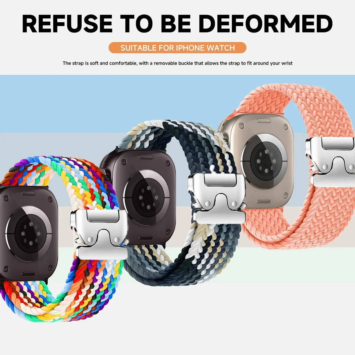 애플 워치용 브레이드 스트랩, 나일론 팔찌, iWatch 시리즈 10, 9, 8, 7, 6 SE, 울트라 2 밴드, 46mm, 42mm, 41mm, 45mm, 44mm, 40mm, 38mm, 49mm