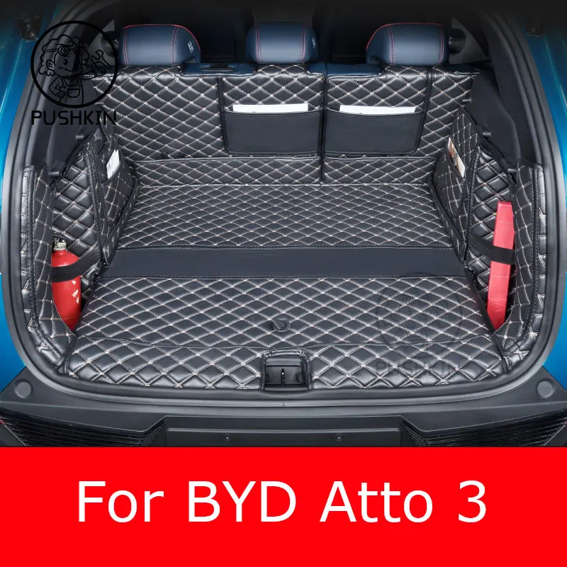 

For BYD ATTO 3 EV 2022 2023 2024 2025 Custom Trunk Mats Leather Durable Cargo Liner Boot Carpets Interior Cover Car Accessories