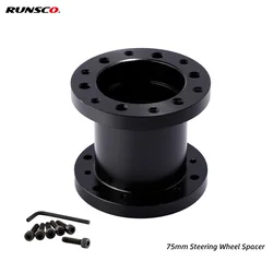 Kit espaciador de volante negro, espaciadores adaptadores Boss de cubo de volante de 75mm Runsco