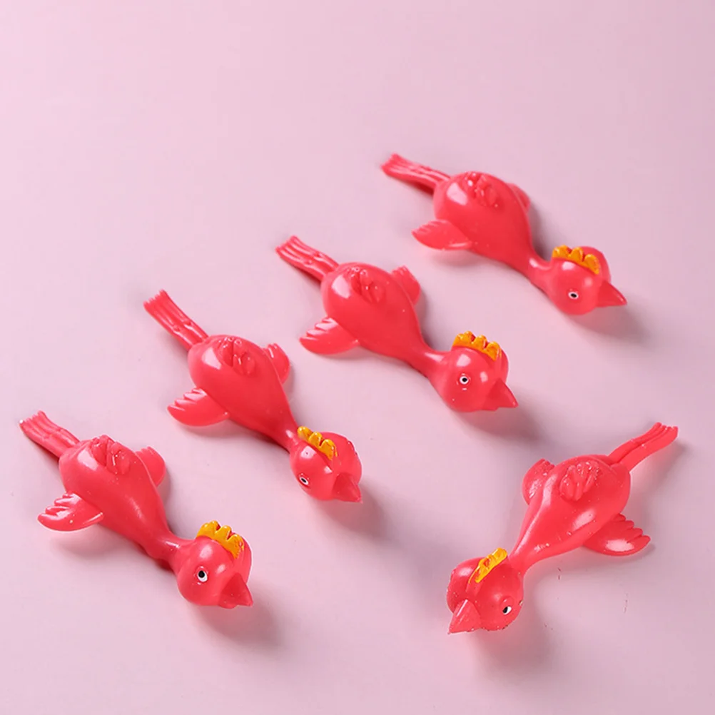 30pcs Chicken Finger Toys Chickens Flying Toys Party Stretch Shotting Chicken Toys