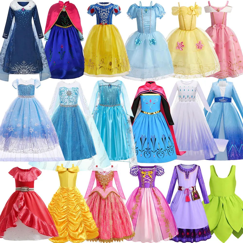 Girl Princess Dressy Costume 2026 Carnival Kids Anna Apparel Snow Queen Dresses Belle Snow White Elsa Clothing Halloween Play