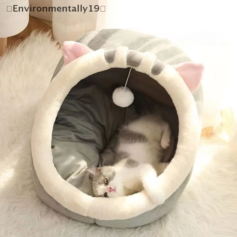 ドリーン-丸いペットの睡眠洞窟、猫のベッドハウス、犬小屋の巣、子猫のベッド、ペットバスケット、居心地の良いラウンジャー、クッションハウス、テントドッグハウス