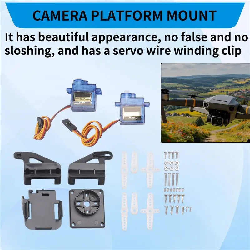 B27B 1Set Dual Axle Servo Gimbal Anti-Vibration Camera Platform Mount PTZ Pan/Tilt With 2PCS 9G Servo For FPV Drone Assembly