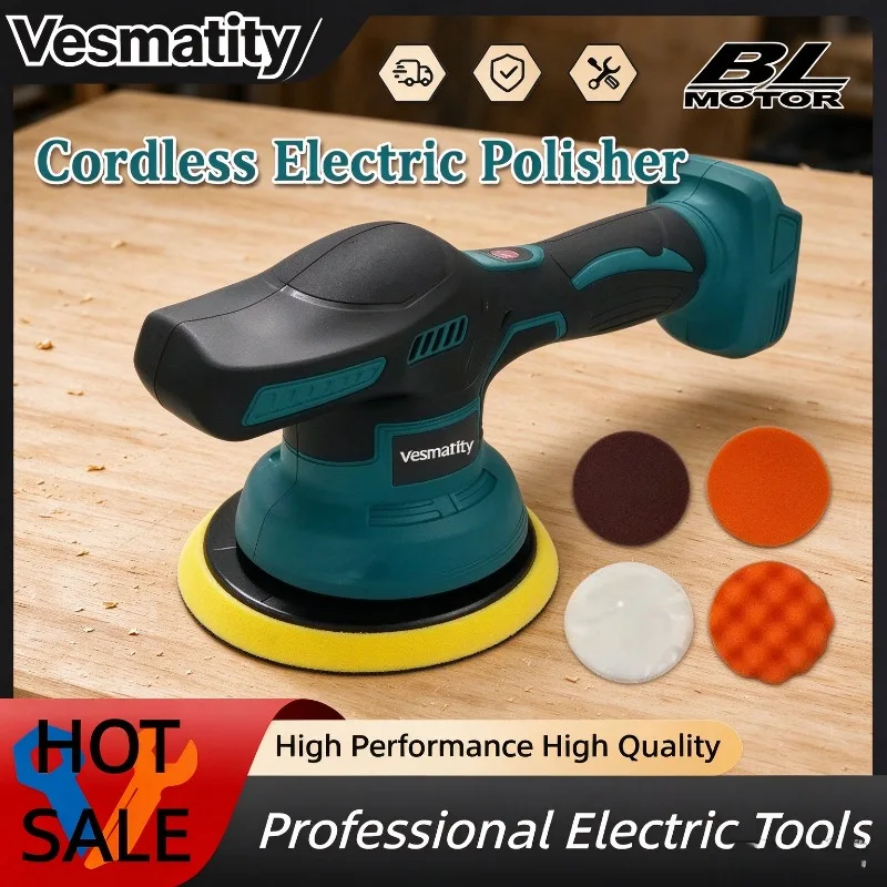 Cordless 8 Gears Car Polisher Adjustable Auto Electric Waxing Sanding Sealing Glaze Power Tool Fit Makita Battery