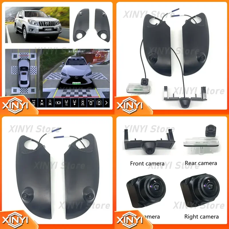 2D 3D Surround View Car Camera 360 Degree Fisheye Camera System for Toyota Prado Land Cruiser