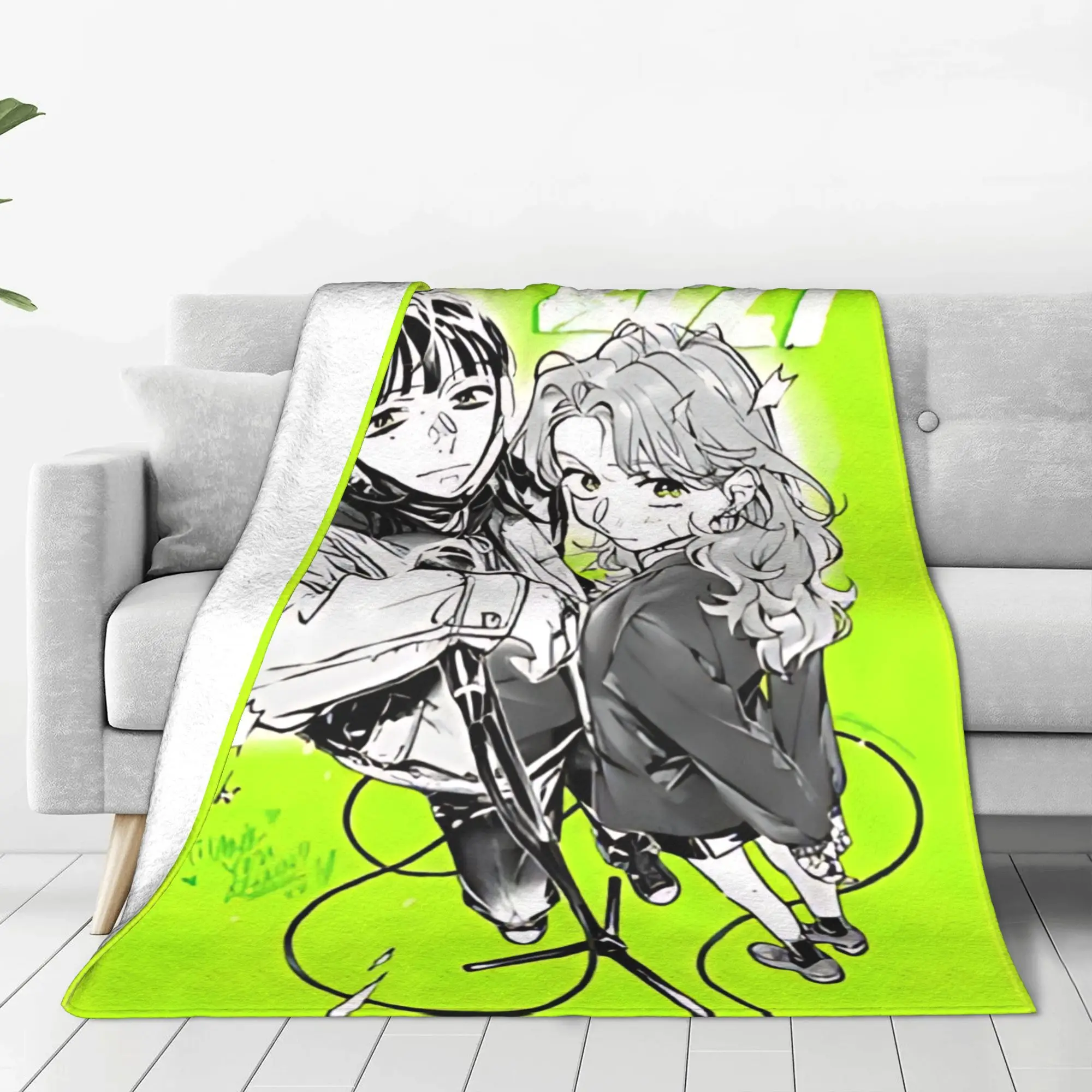 The Guy She Was Interested in Wasn't a Guy at All Anime Fuzzy Blanket  Funny Throw Blankets for Bed Sofa Couch 150*125cm Quilt,