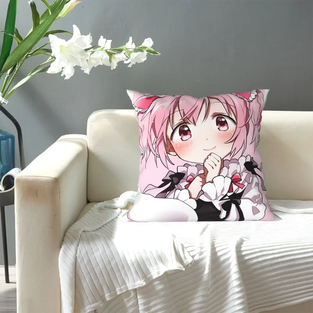 Puella Magi Madoka Magica Square Pillowcase Pillow Cover Cushion Zip Decorative Comfort Throw Pillow for Home Bedroom