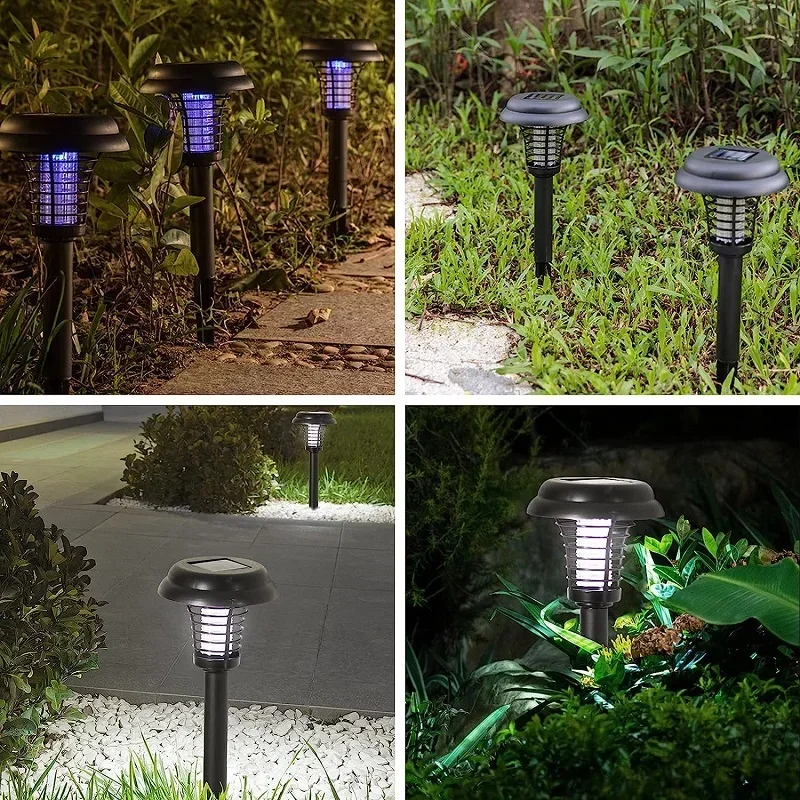 Solar Mosquito Killer Light with 2 Light Mode Outdoor Waterproof FLSTAR FIRE Bug Zapper Mosquito Trap Lamps Garden Lawn Camping