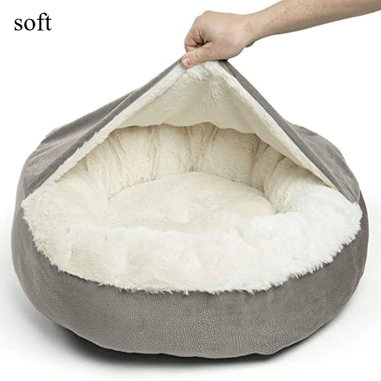 Now New Pet Crate & Pet Bed, Thick‑Lined Enclosed Winter Warm Bed for Dogs & Cats, Viral‑Style Short Plush