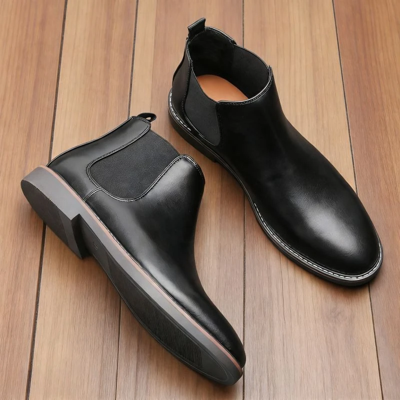 

Luxury Designer Slip on Men Chelsea Boots Brand Retro Comfortable 2026 Fashion Men Boots Casual High Top Leather Shoes