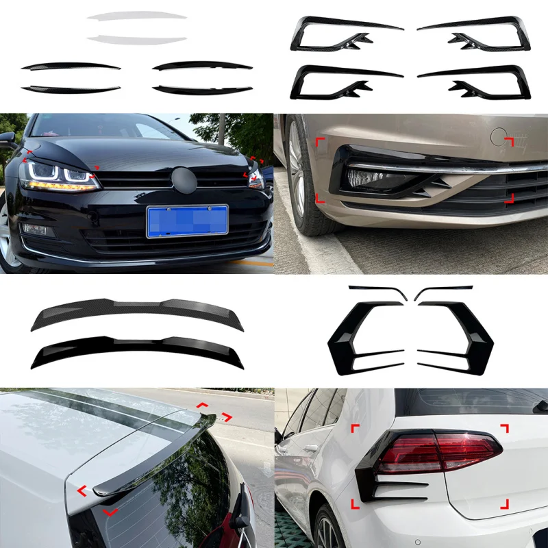 

Suitable for VW Golf MK7.5 2013-2019 Bumper Fins Canards Louver Rear Wing Spoiler