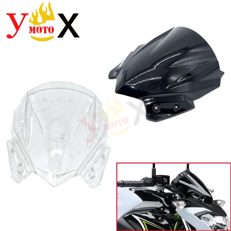 Z 650 17-19 Black/Clear Motorcycle ABS Windscreen Windshield Front Air Deflector Viser Glass For Kawasaki Z650 2017-2019 2018