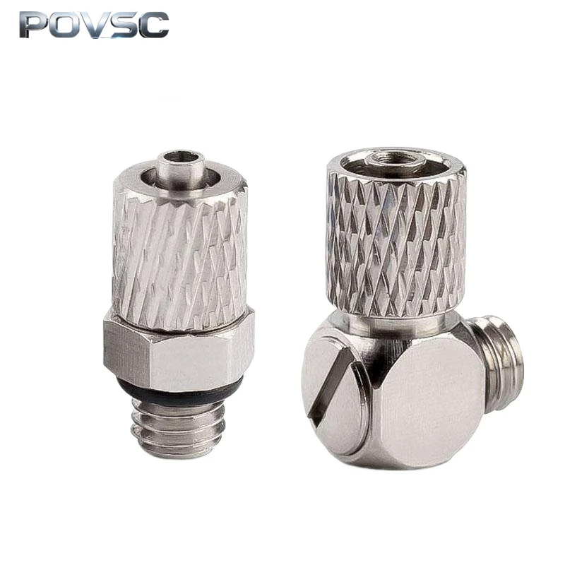 10Pcs Mini Pneumatic Pipe Connector Screw Through Quick Fitting Fast Twist Joint Male Thread M3 M4 M5 M6-Air Tube 3mm 4mm 6mm OD