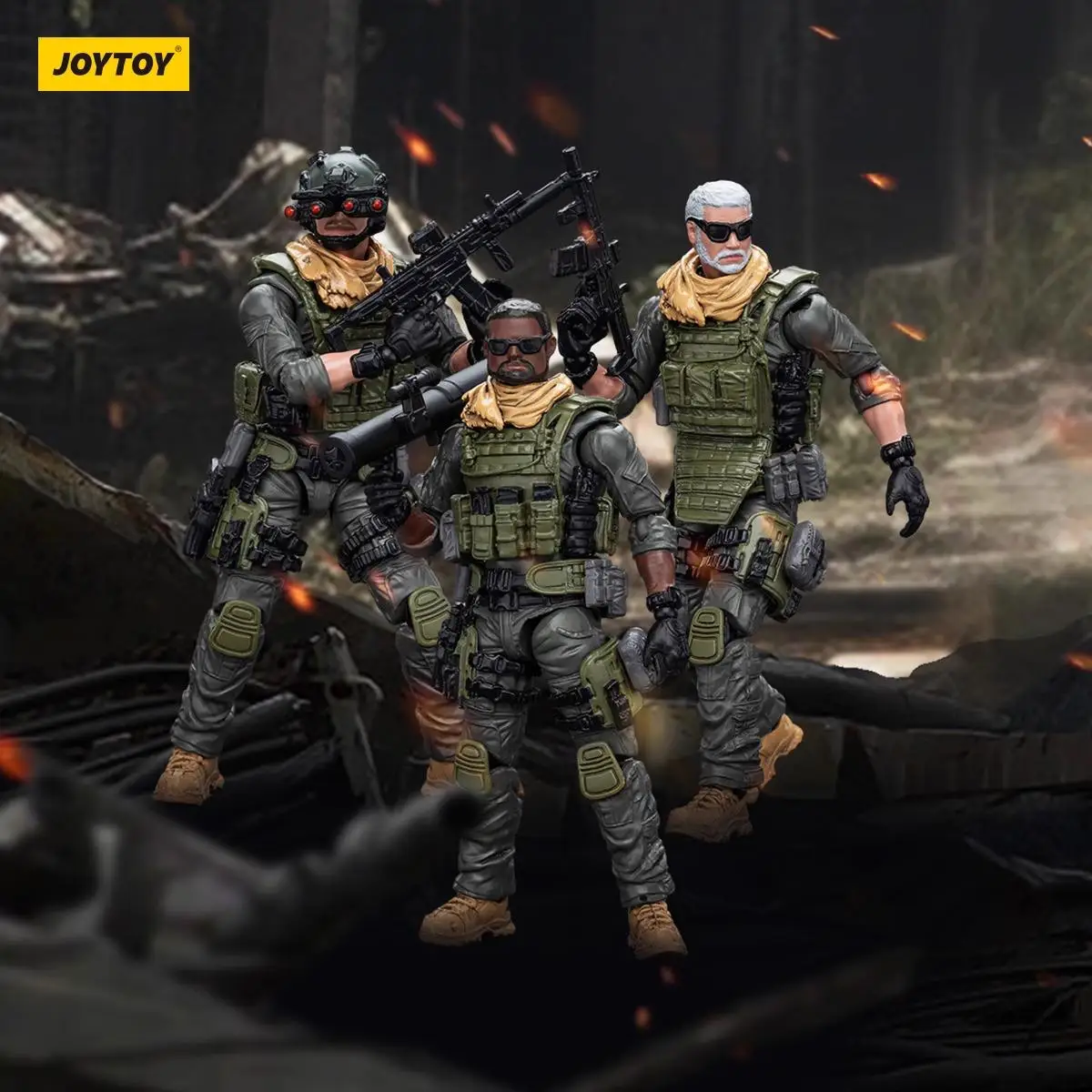 JOYTOY NATO Defense Forces 13th Assault Squad Sniper 1:18 Mobile Soldiers Figure Game Models Military Toys Collection Ornaments