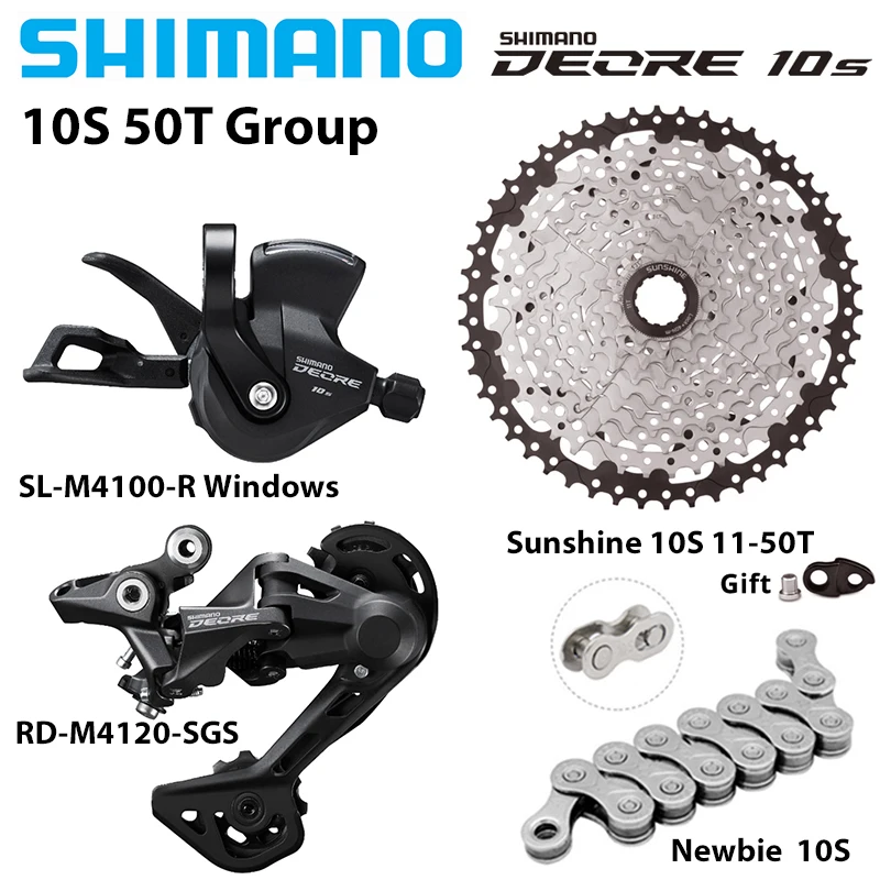 Shimano Deore m4100 1x10S groepset derailleur RD-M4120 10-speed schakelhendel Sunshine cassette 36T 40T 42T 46T 50T beginnersketting