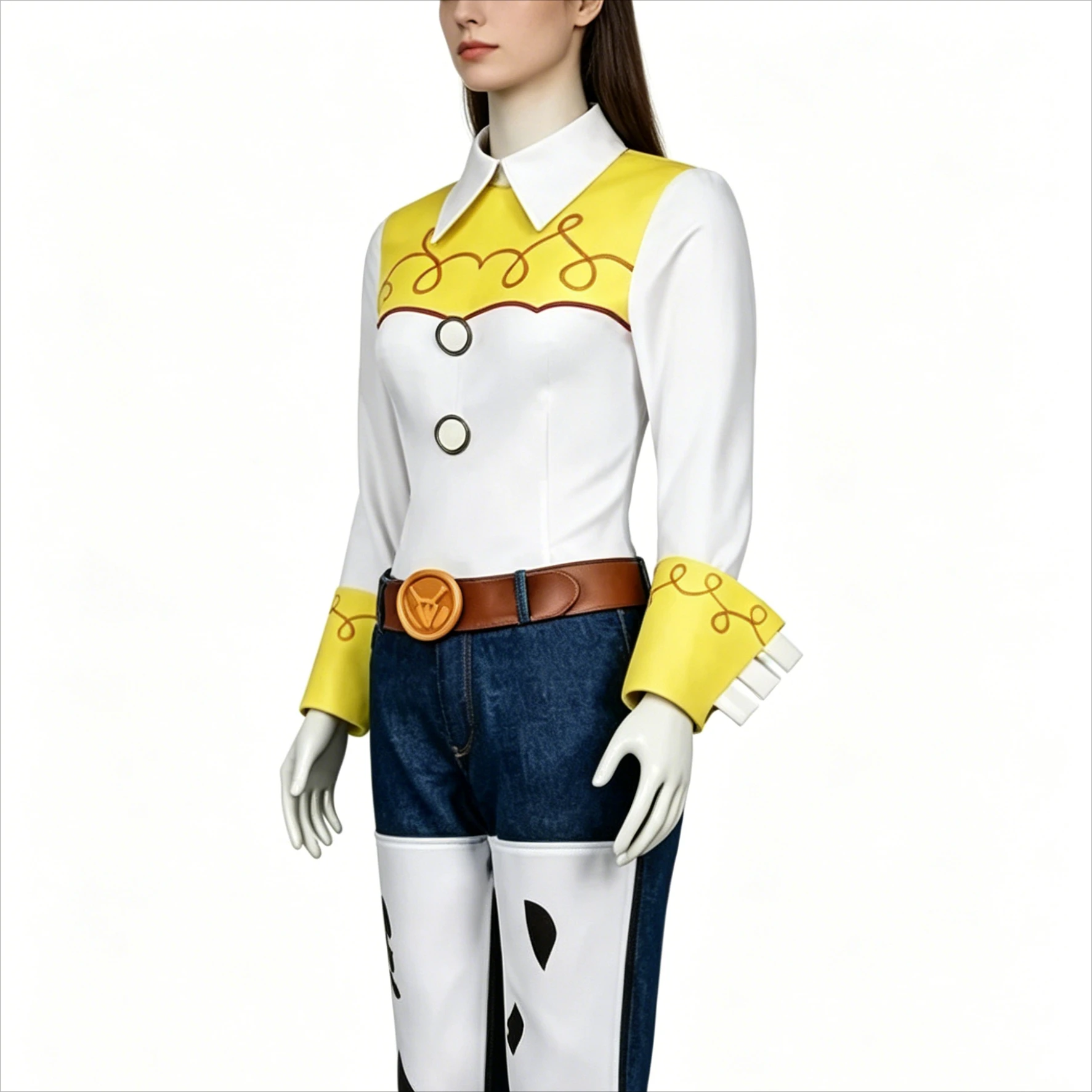

Women Jessie Cowgirl Cosplay Costume Complete Outfit, Western Cowgirl Role Play Suit For Halloween Party & Cos Convention