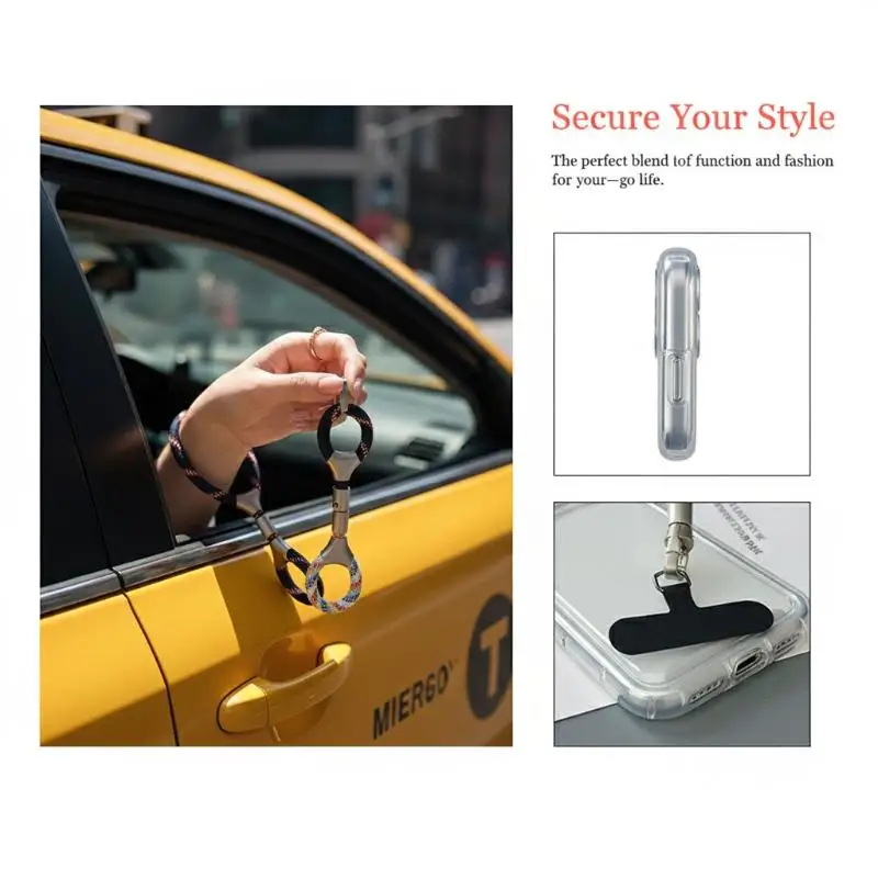 360 Rotating Ring Buckle Thumb Lanyard Multi Functional Phone Strap for Security at Events or Public Places