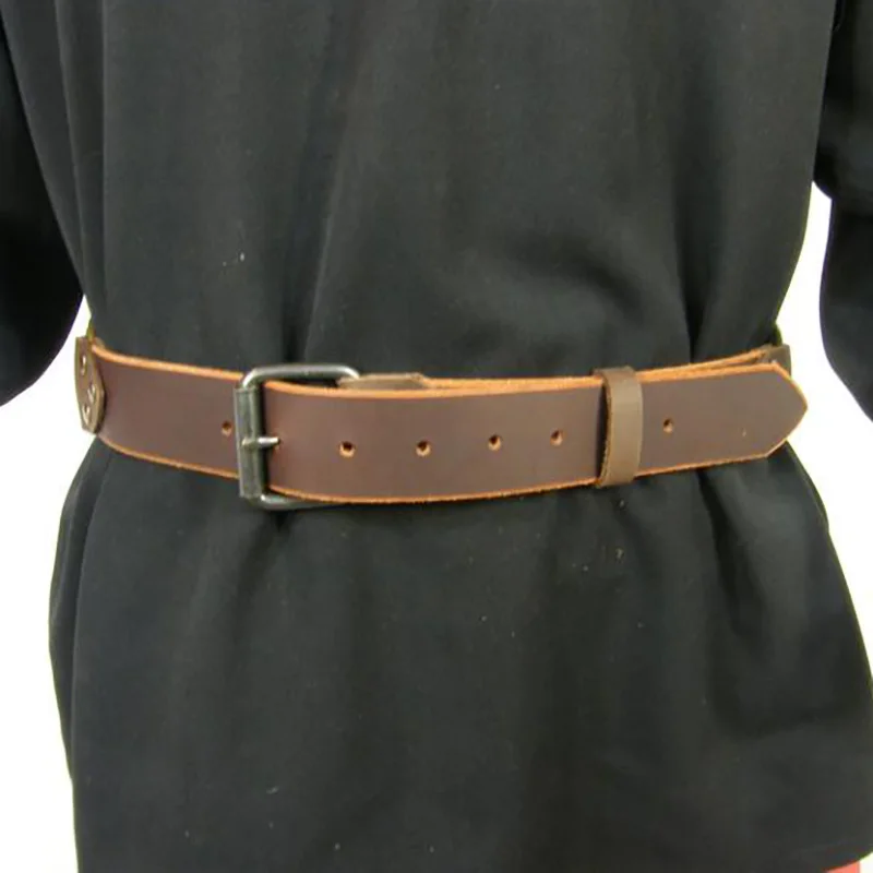 Medieval Steampunk Leather Ring Belt Viking Pirate Knight Samurai Costume Accessory Fancy Props Antique Waistband For Cosplay