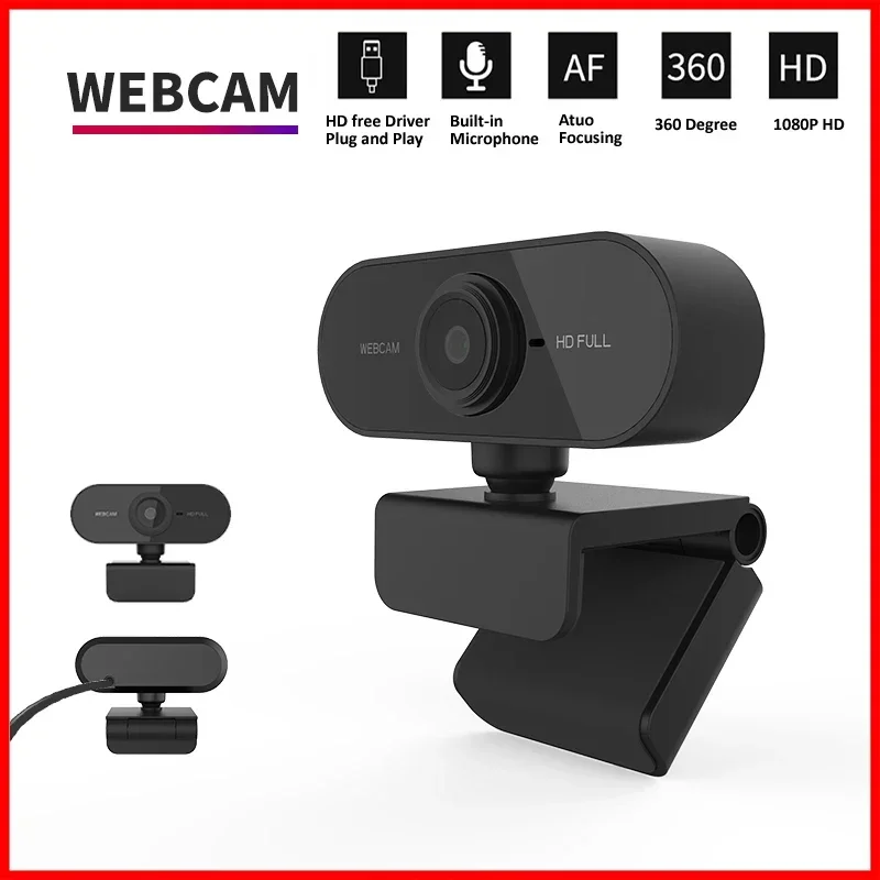 

1080P HD Mini Webcam with microphone, usb interface supports laptop desktop computer, suitable for live video call conference