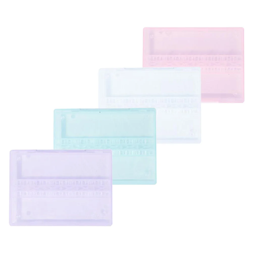 Boîte de rangement pratique en PP, 4 pièces, pour forets à ongles, organisateur de manucure, support de têtes de meulage, accessoires de pédicure longs