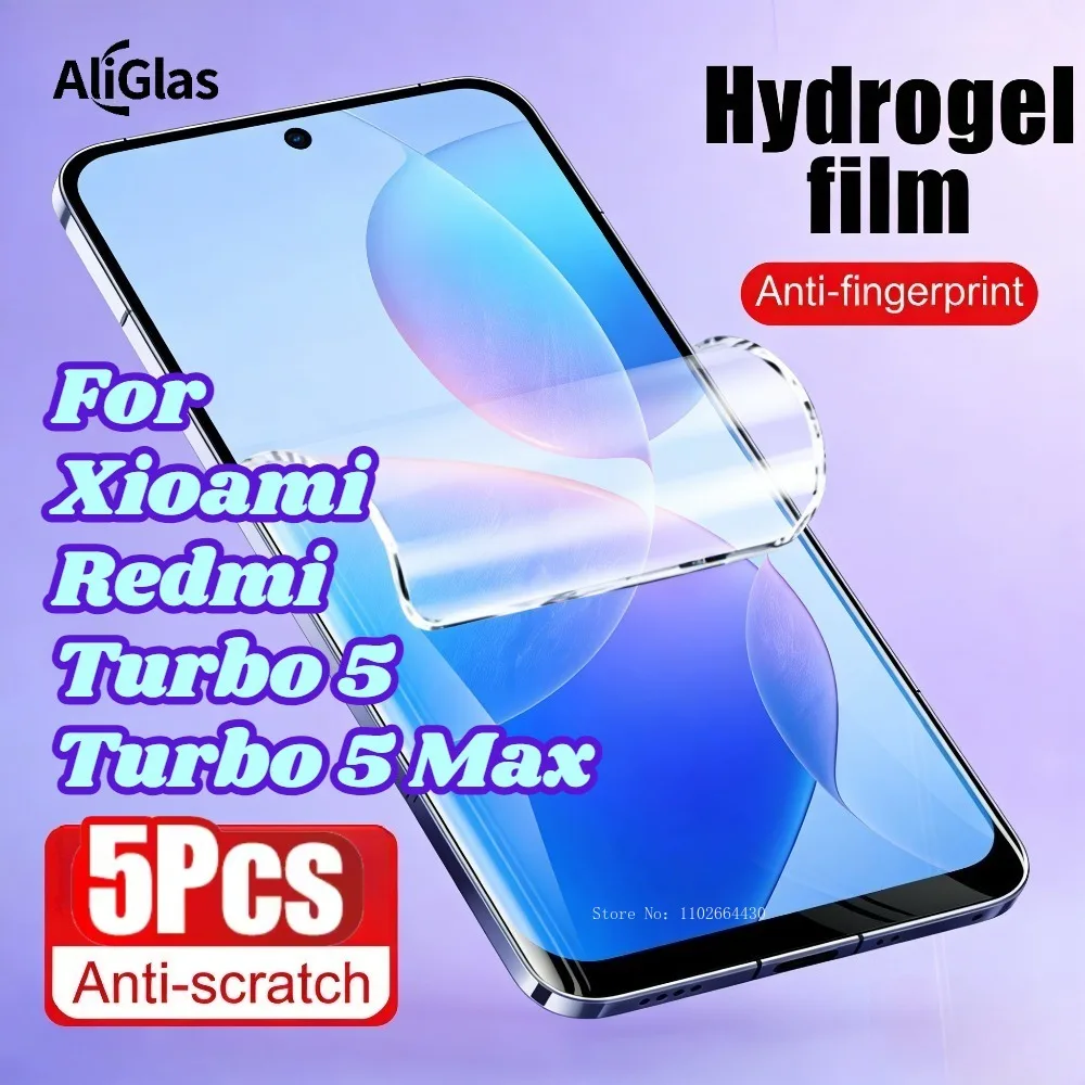 

5 Pack Screen Protector Film For Xiaomi Turbo 5 Max HD Clear Soft Hydrogel Film for Xiaomi Redmi Turbo 5 Series Ultra Thin Film