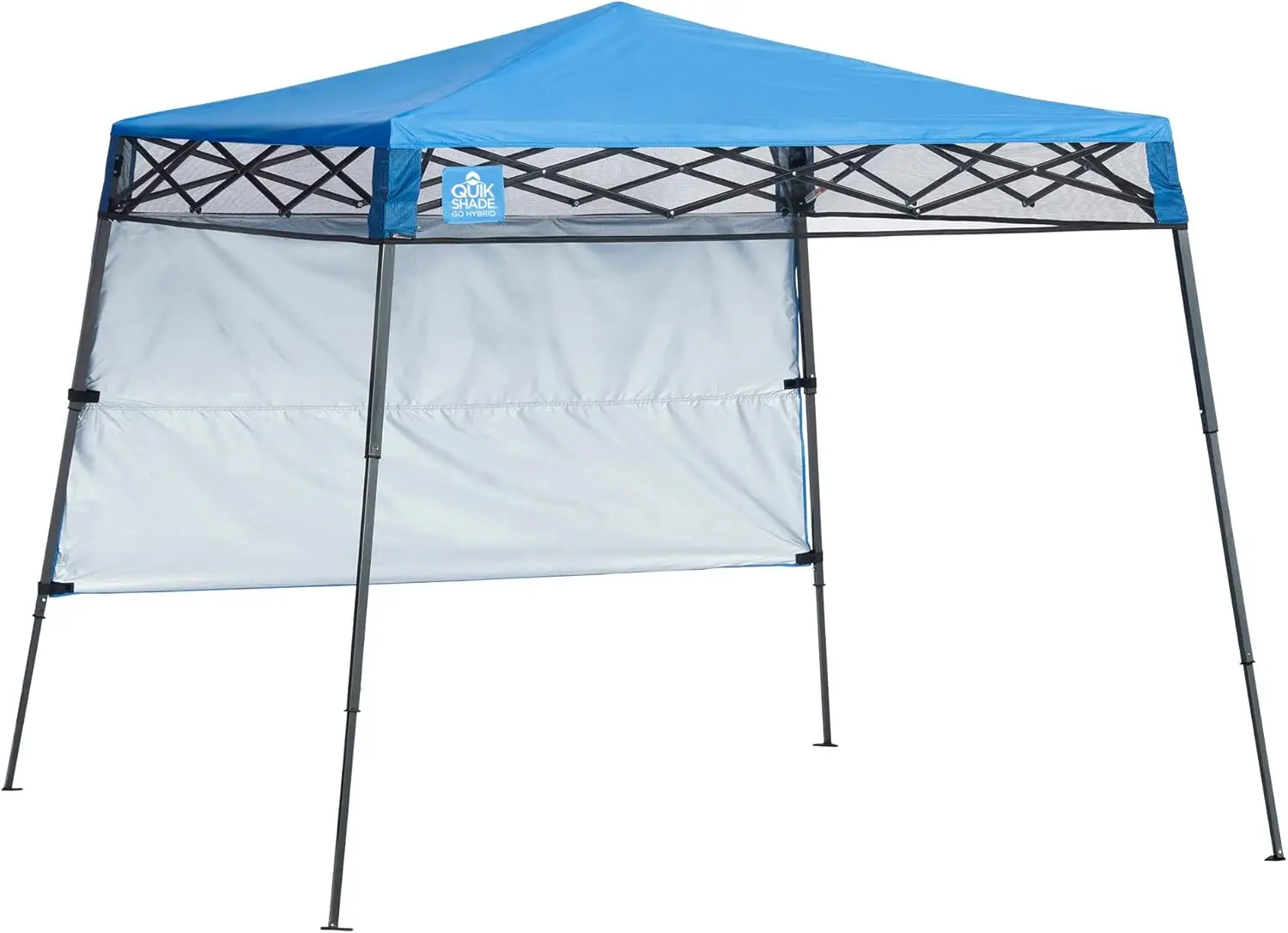 

Go Hybrid 6' x 6' Sun Protection Pop-Up Compact and Lightweight 7' x 7' Base Slant Leg Backpack Canopy, Regatta Blue