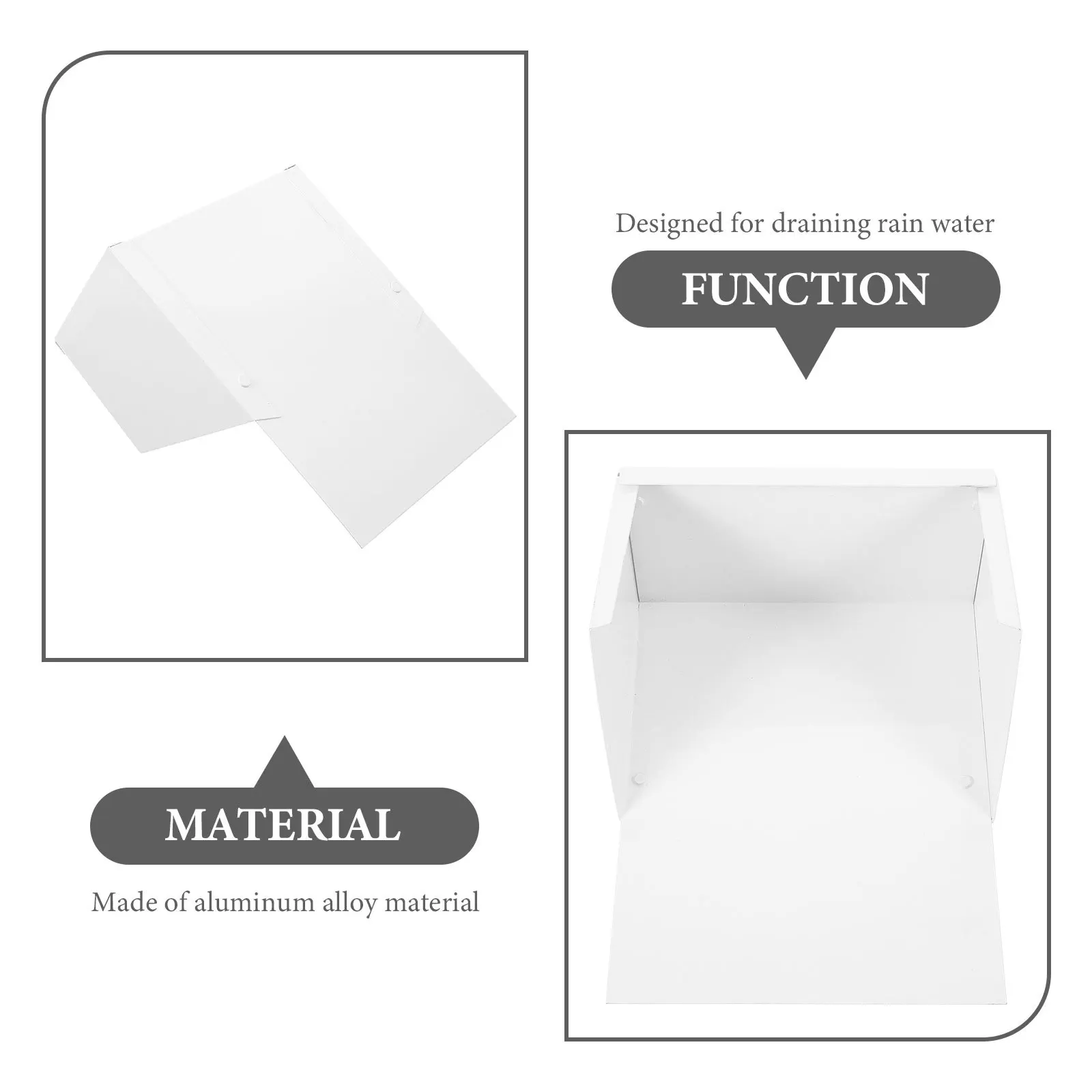 Regenwassersammler aus Aluminiumlegierung, große Kapazität für Bodenablauf im Freien, Fallrohr, Spritzblock, Dachrinnenverlängerungsrohr