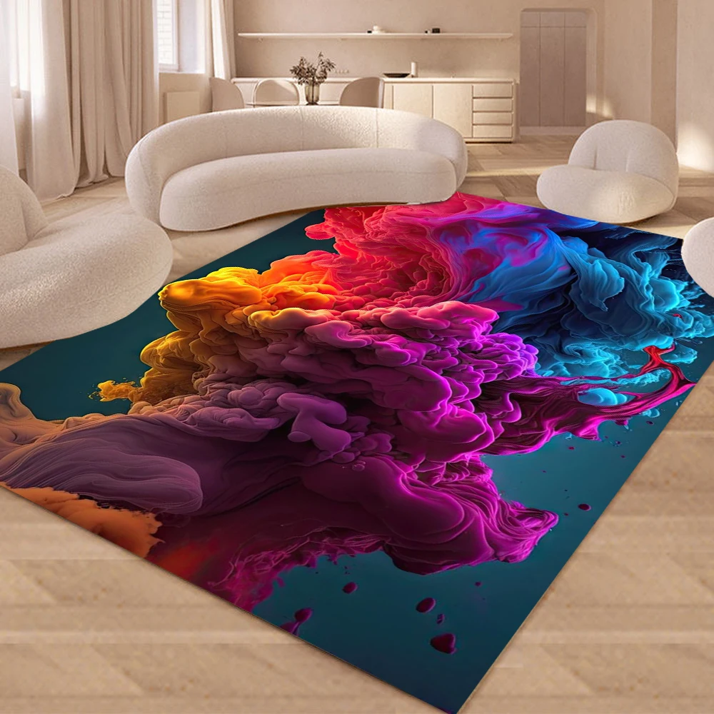 الإبداعية اللون تدفق منطقة البساط مع أنماط السائل مجردة غرفة المعيشة غرفة نوم الفن عشاق ديكور السجاد ديكور المنزل حصيرة