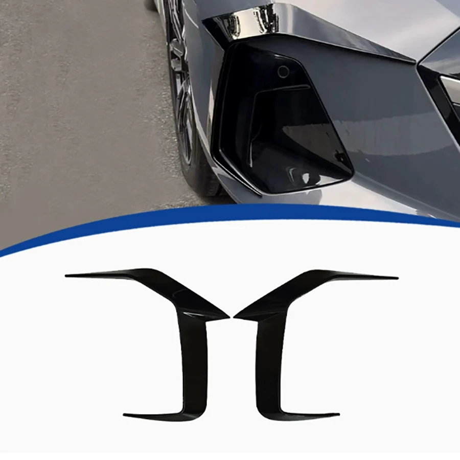 

For BMW BMW 5 series G60 Bright Black Car Front Bumper Wind knife Tuyere Splitter Spoiler glossy black Air Knife Surround Trim