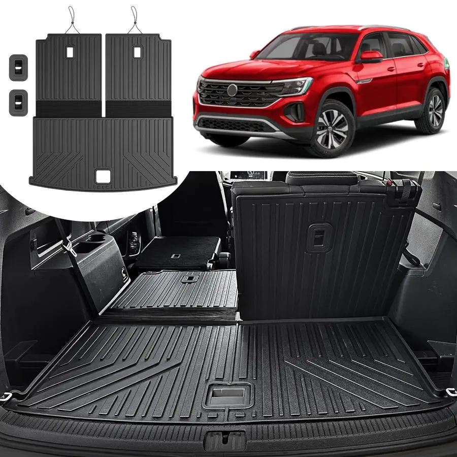 

Mat for Volkswagen Atlas 20182025 2026 Not for Cross SportAll Weather TPE Cargo Liner with Backrest Mat for VW Atlas SE SEL Peak