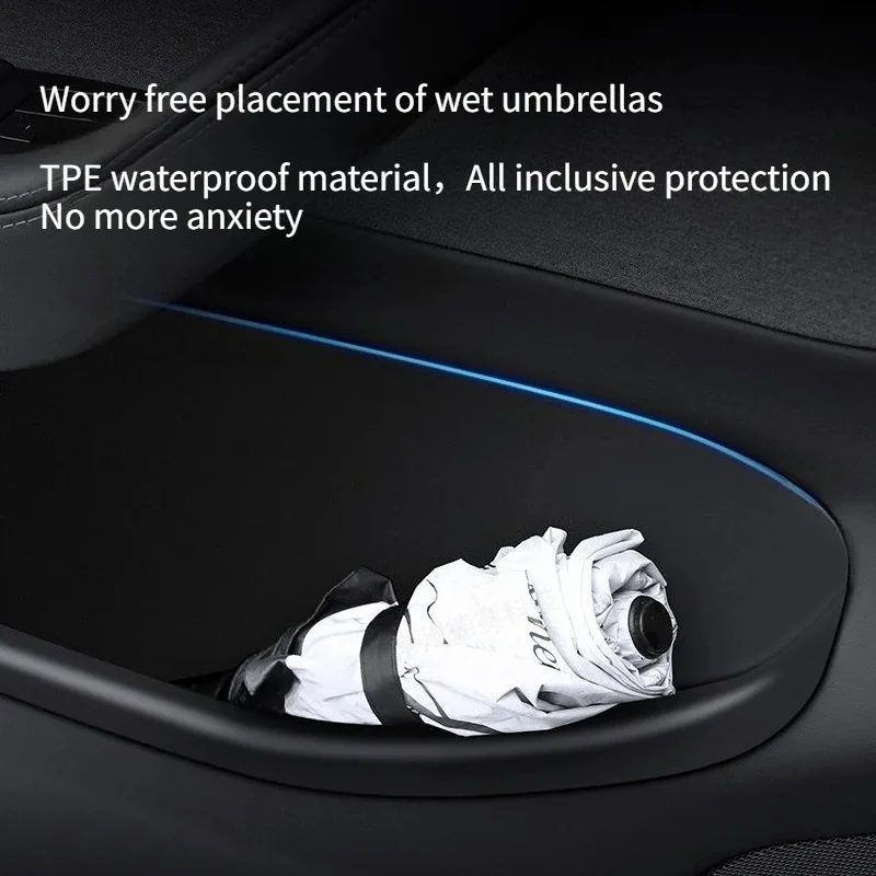 For Tesla Model Y/YL Juniper 2026 Car Door Side Storage Box TPE All-Inclusive Front Rear Door Slot Tray Organizer Accessories