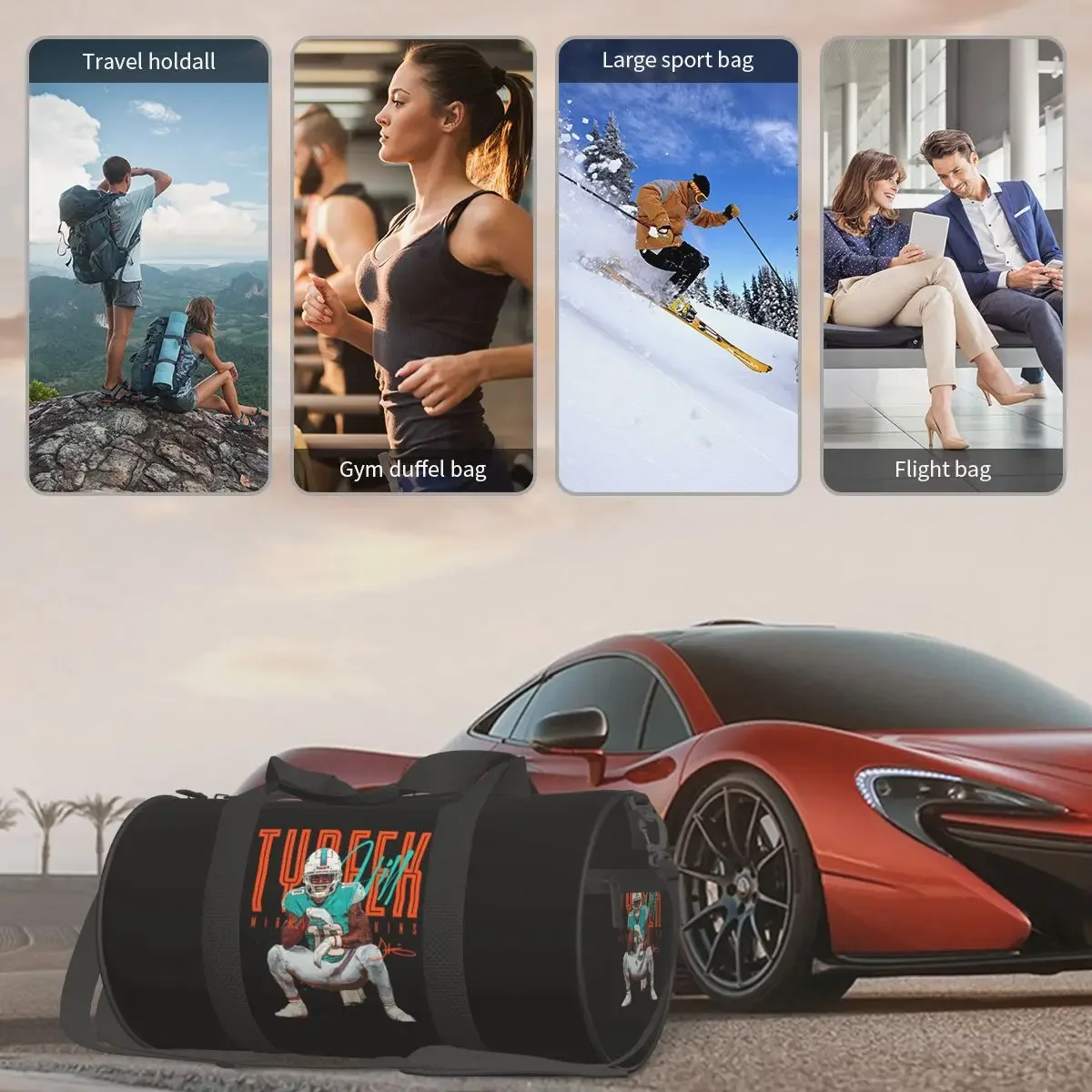 حقيبة رياضية كبيرة من Tyreek Hill مقاومة للماء وحقائب سفر وحقائب يد وحقيبة لياقة بدنية