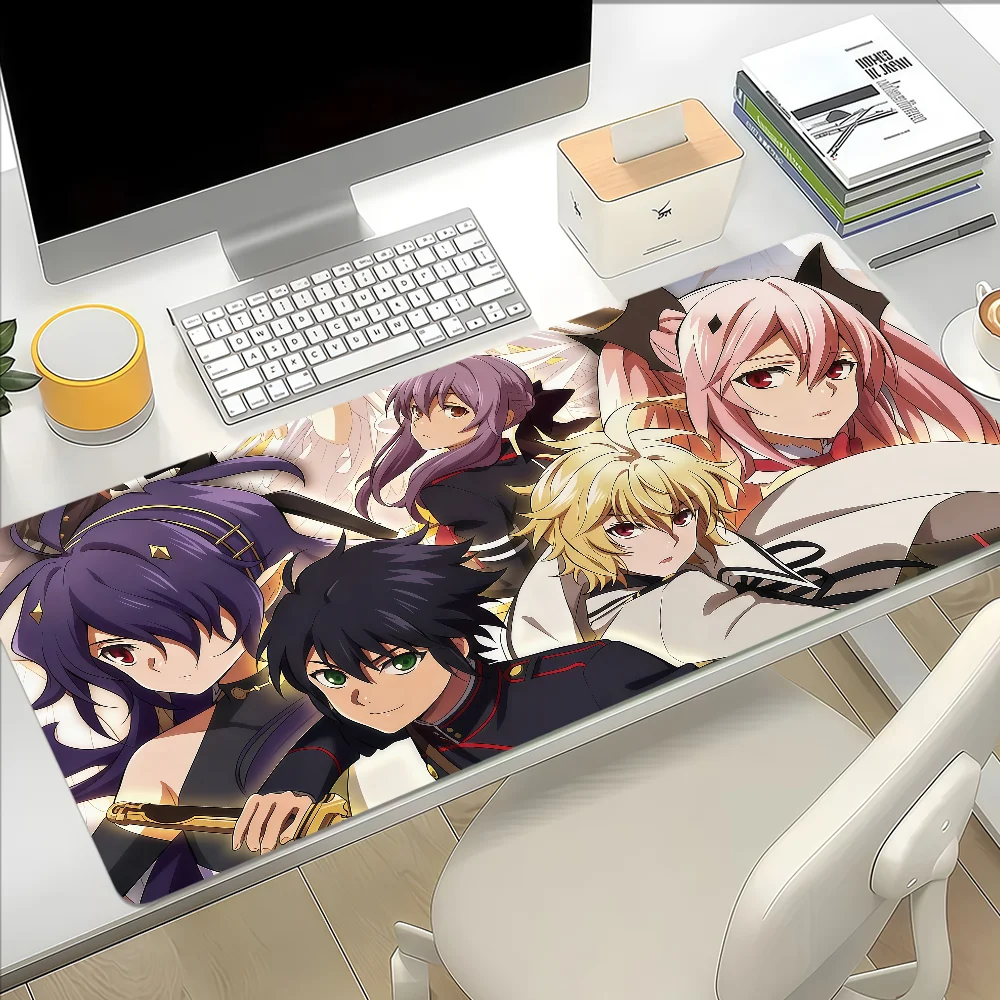 Seraph Of The End Mouse Pad Large Non-slip Lockedge Desktop Computer Desk Mat Keyboard Writing MousePad Office Gamer Student