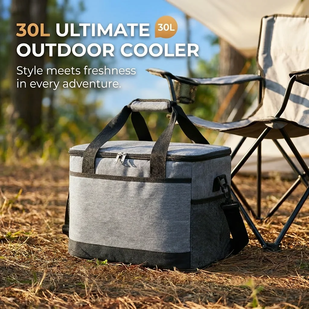 1 Stück wiederverwendbare Lunchtasche, isolierte Lunchbox für Arbeit, Büro, Picknick, Strand, weicher Kühler, Kühltasche, Cross-Body für Männer und Frauen – Detail 7