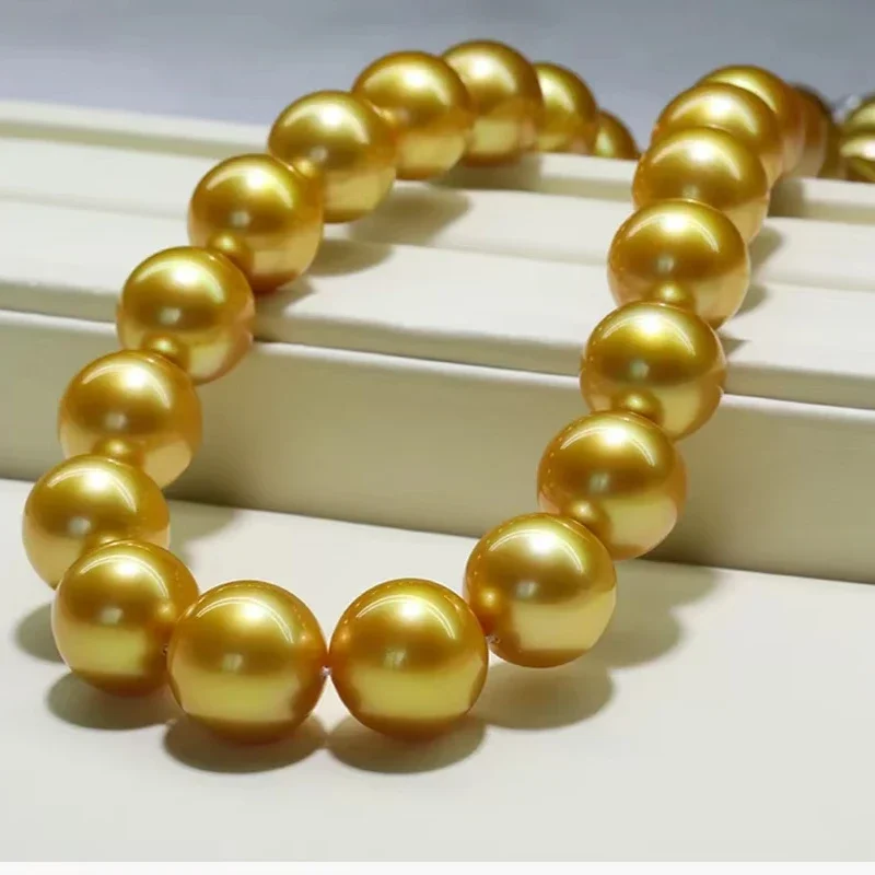 

Натуральный жемчуг из натурального золота, 12-15 мм, застежка из серебра 925 пробы, роскошный подарок на свадьбу или юбилей