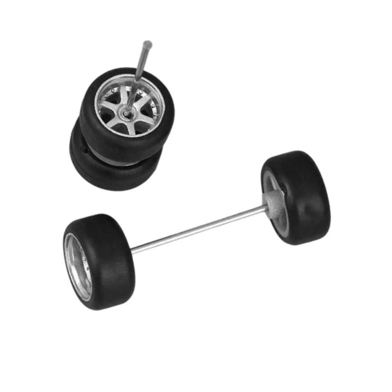 

R6FD 4PCS Прочные модели дистанционного управления колеса для 1/64 Diecast Tucres с круглыми стержнями