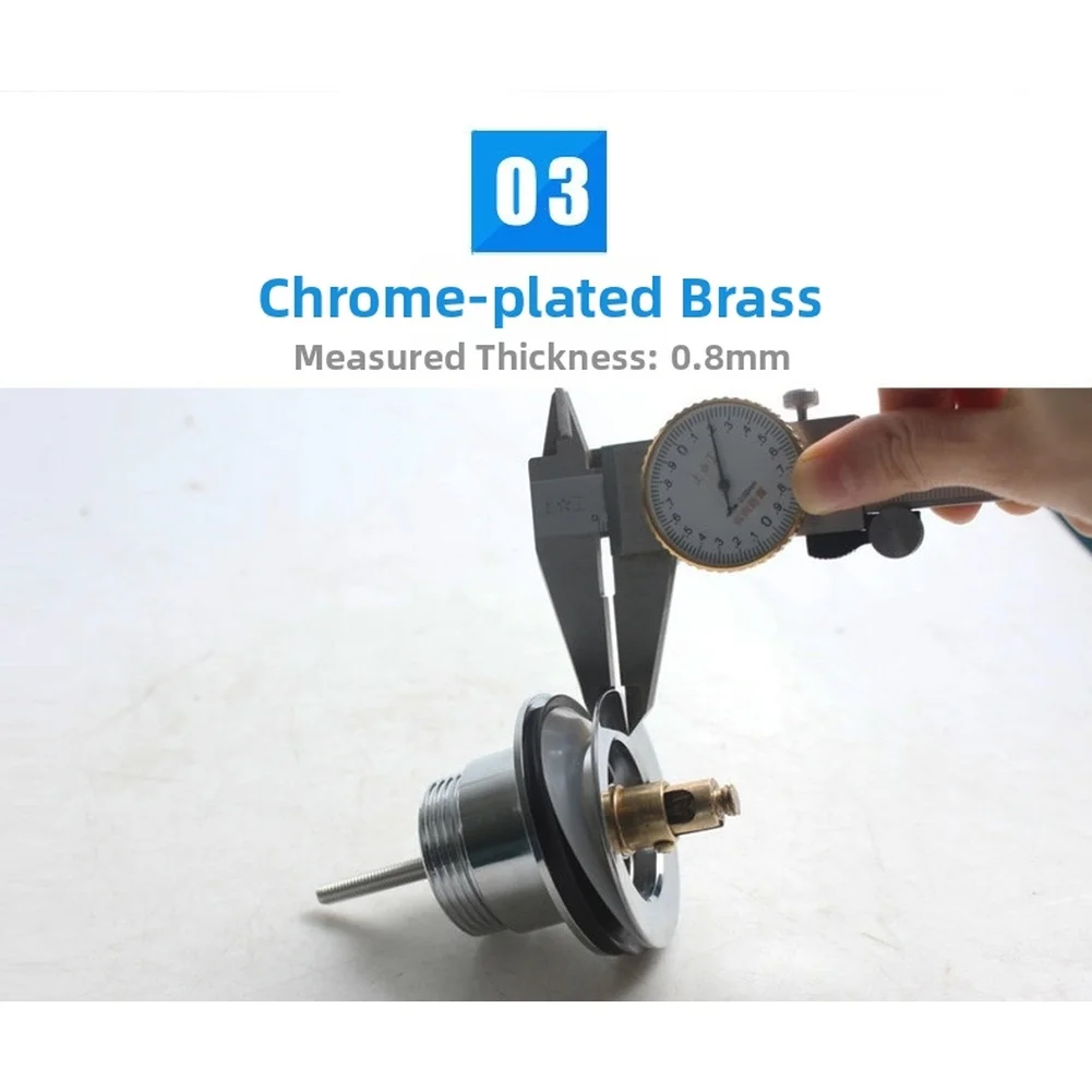 Ceramic Drain Sink Drain Bathroom Basin Stopper Push-Release Brass Washbasin Drain Stainless Steel Construction Leak Proof