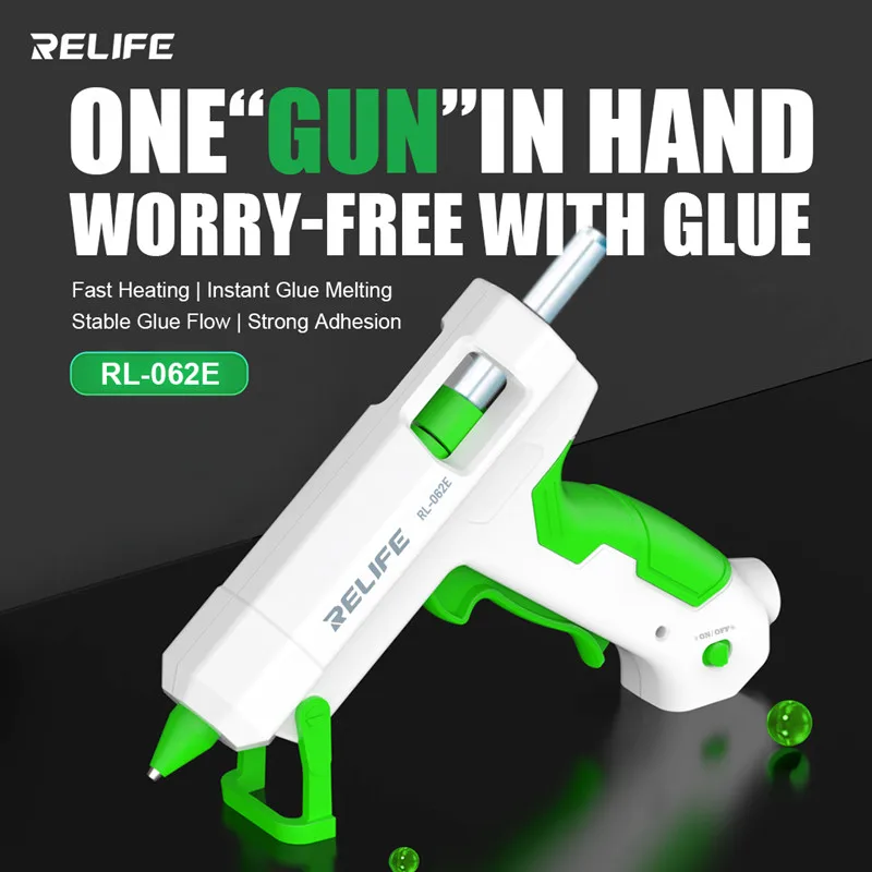 RELIFE RL-062E Hot Melt Glue Dispenser with Heat-Resistant Nozzle Rapid Heating Instant Glue Melting Glue Dispensing Tool