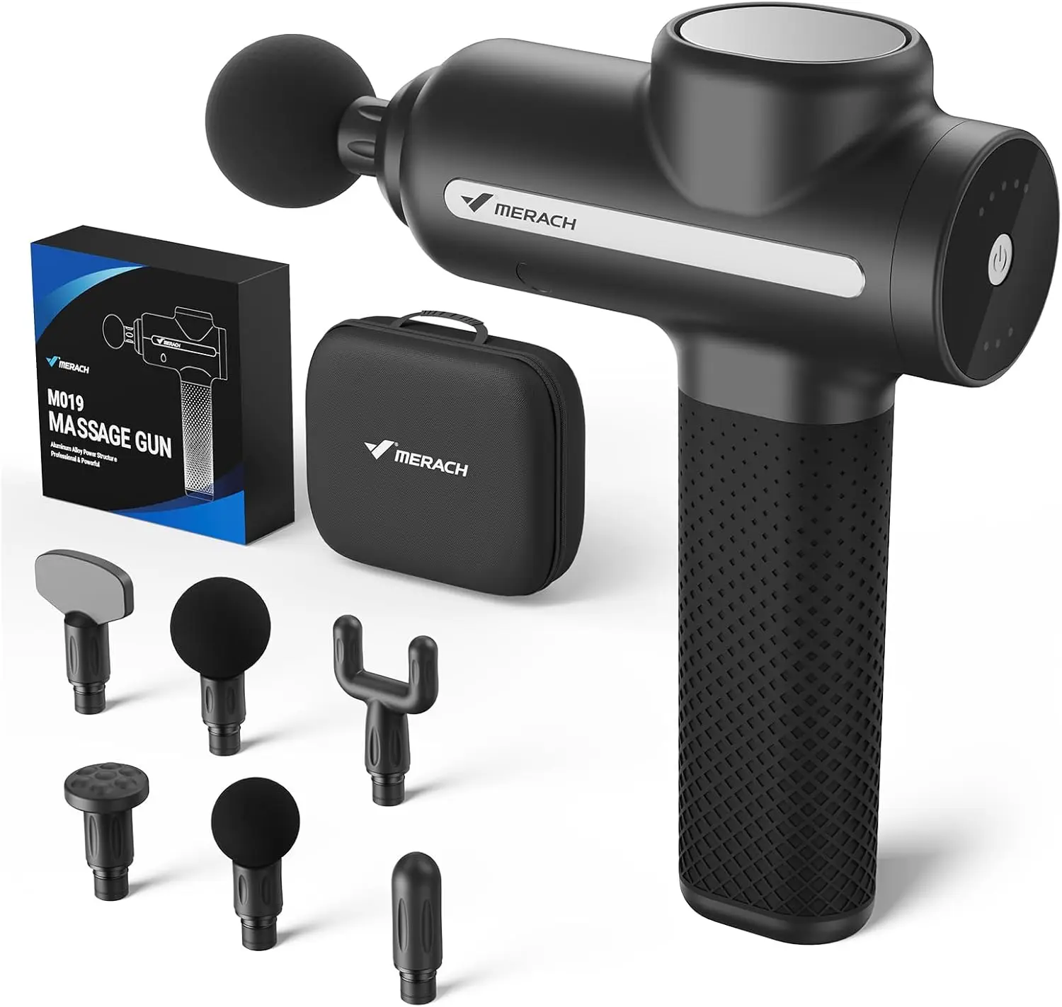 

Deep Tissue Percussion Massage Gun with 6 Heads, Portable Muscle Pain Relief Tool for Men and Women