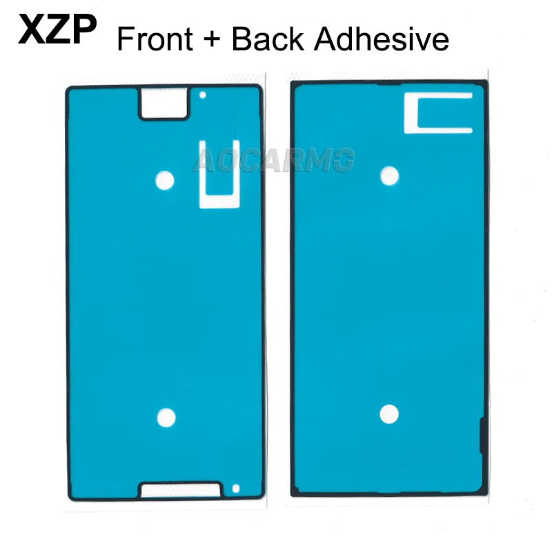 Aocarmo Front Lcd Screen Frame Sticker Adhesive Rear Back Cover Glue Full Set For Sony Xperia XZ Premium XZP G8141 G8142