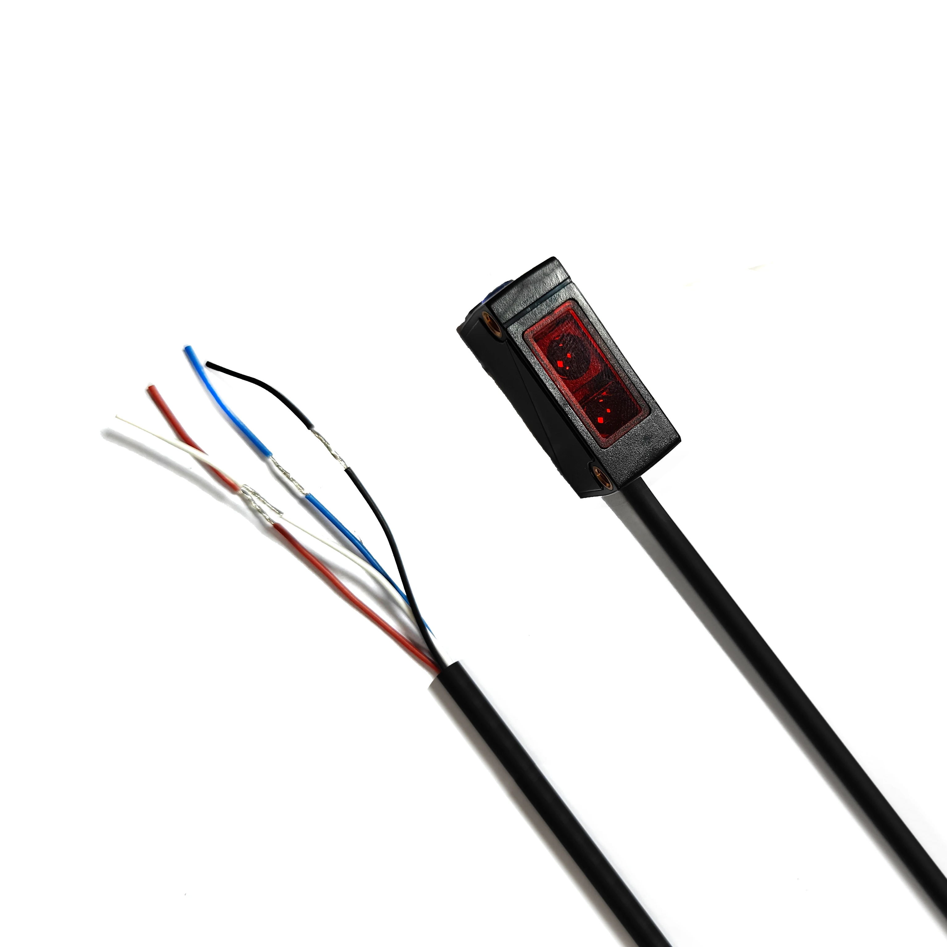 2PCS Miniature High-Performance 4 Wires NPN NO NC Photo Sensor Background Inhibitory Suppression Optical Photoelectric Switch Se