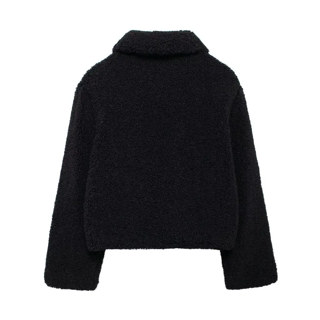 

Women's Fleece Short Coat Winter Fashion Trend European American Style Top Outerwear for Ladies