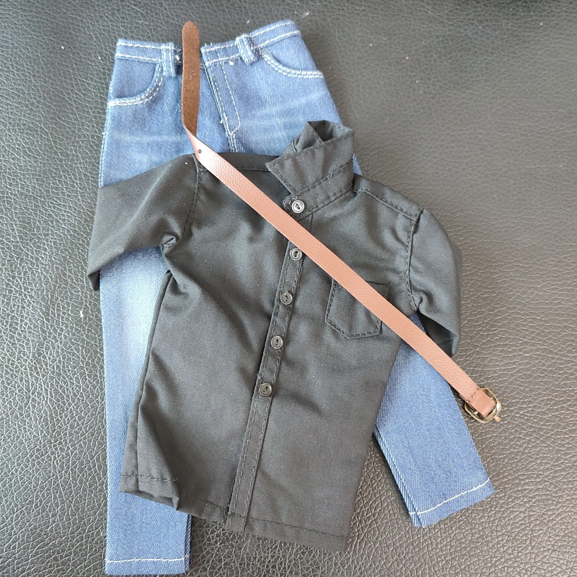 1/6 مقياس الملحقات 1:6 ملابس دمى نموذج اللعب الذكور ملابس كاجوال قميص أسود الجينز السراويل دعوى صالح 12 "جسم عمل الشكل