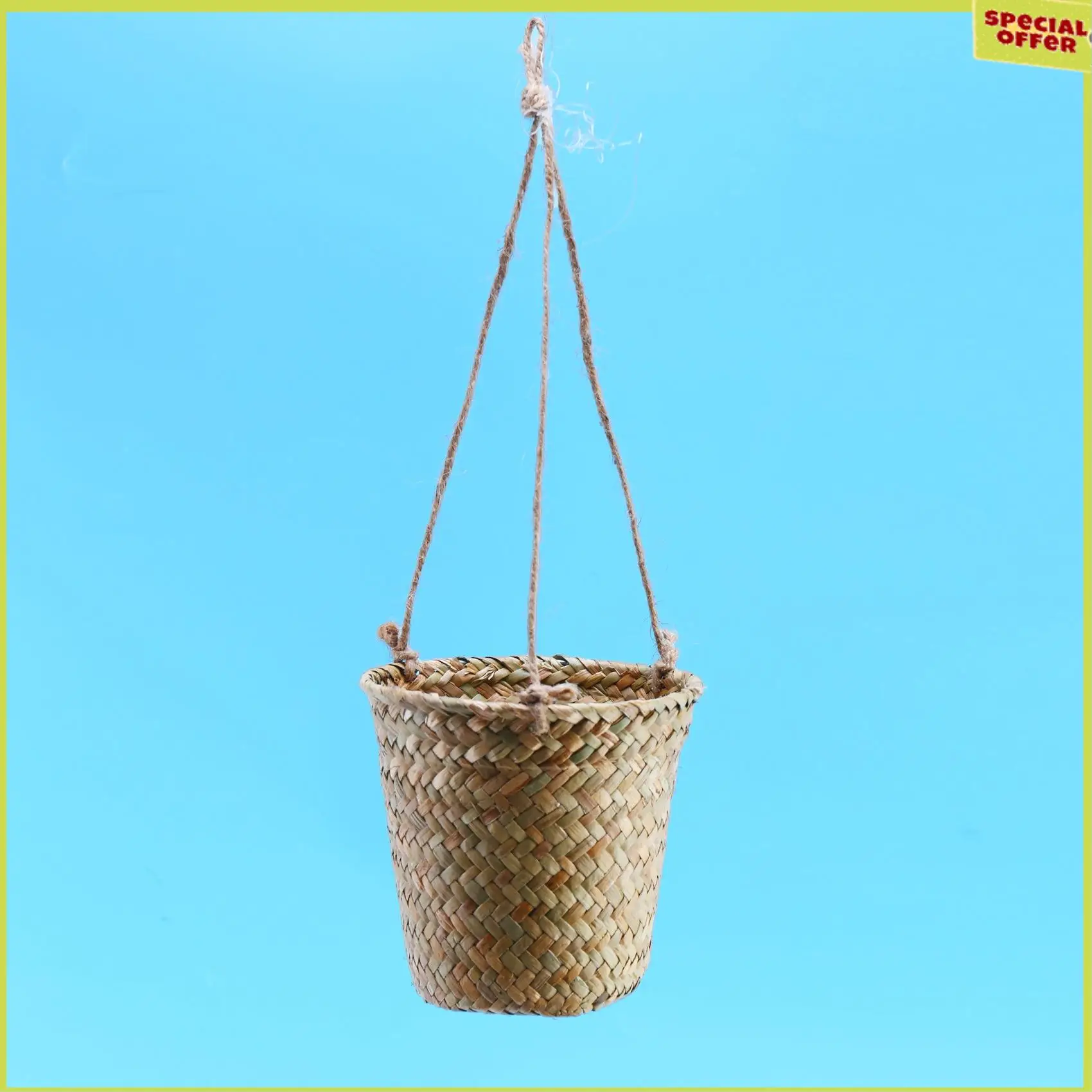 

A34R 3-Piece Hand-Woven Storage Basket Wicker Hanging Flower Pot Basket Plant Basket Indoor And Outdoor Flower Container