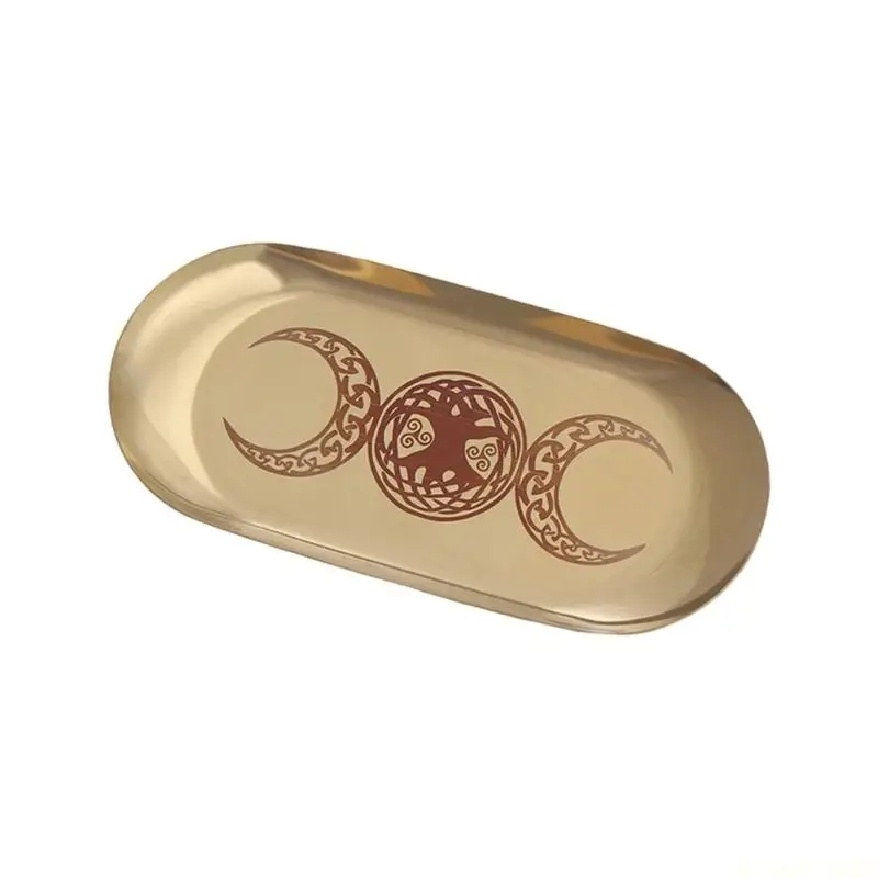 M5TC Oval Tray Pentacle Tray Stainless Steel Jewelry Tray Decorative Serving Tray