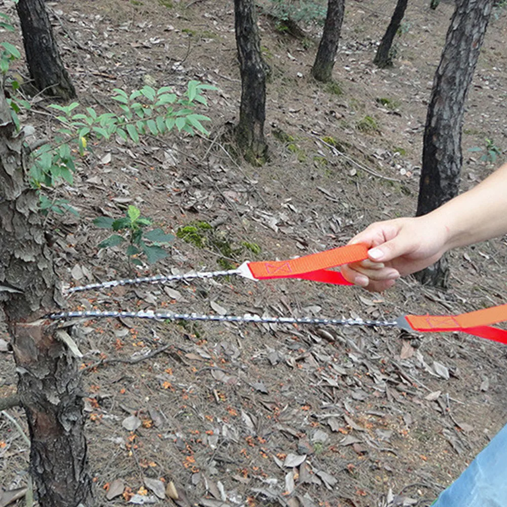 11-Zahnige tragbare Handdrahtsäge, multifunktionale Überlebenskettensäge für Outdoor-Camping, Wandern und Notfälle – Detail 1